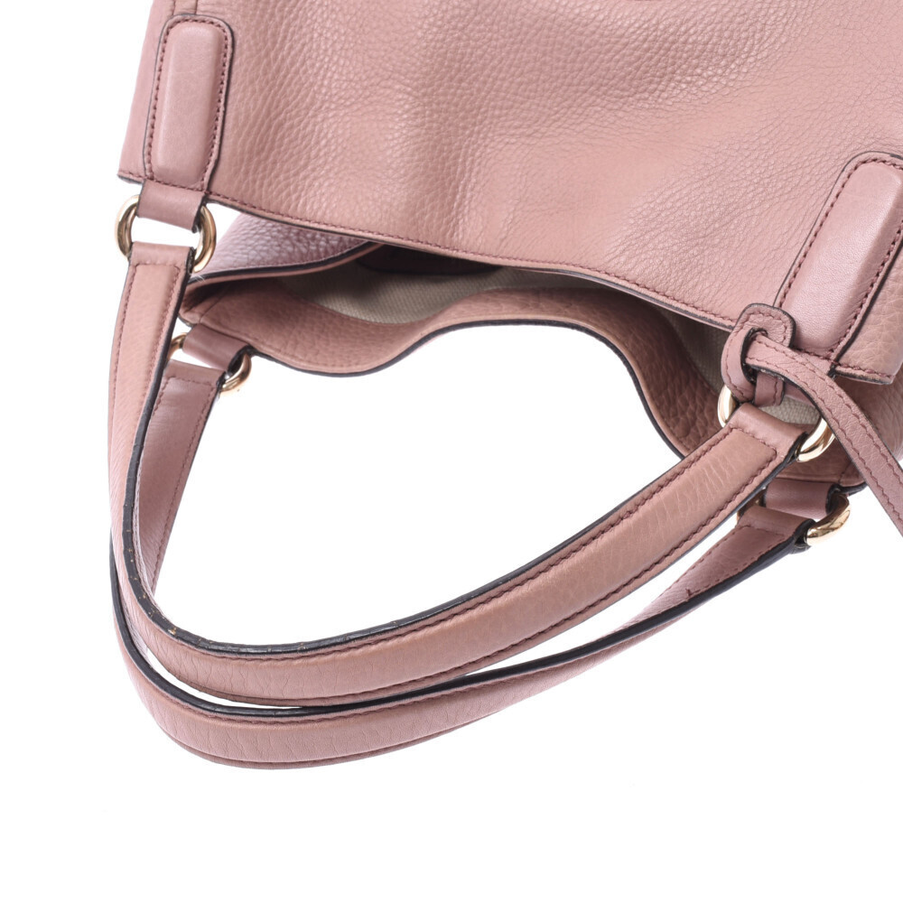 Gucci Pink Beige Calfskin Handbag Soho Bag Tote Tan - Picture 3 of 11